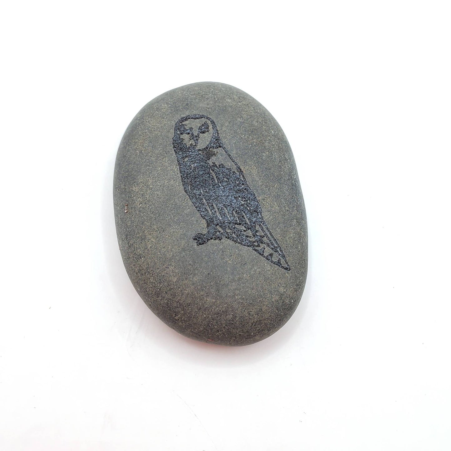 Engraved Owl River Stone
