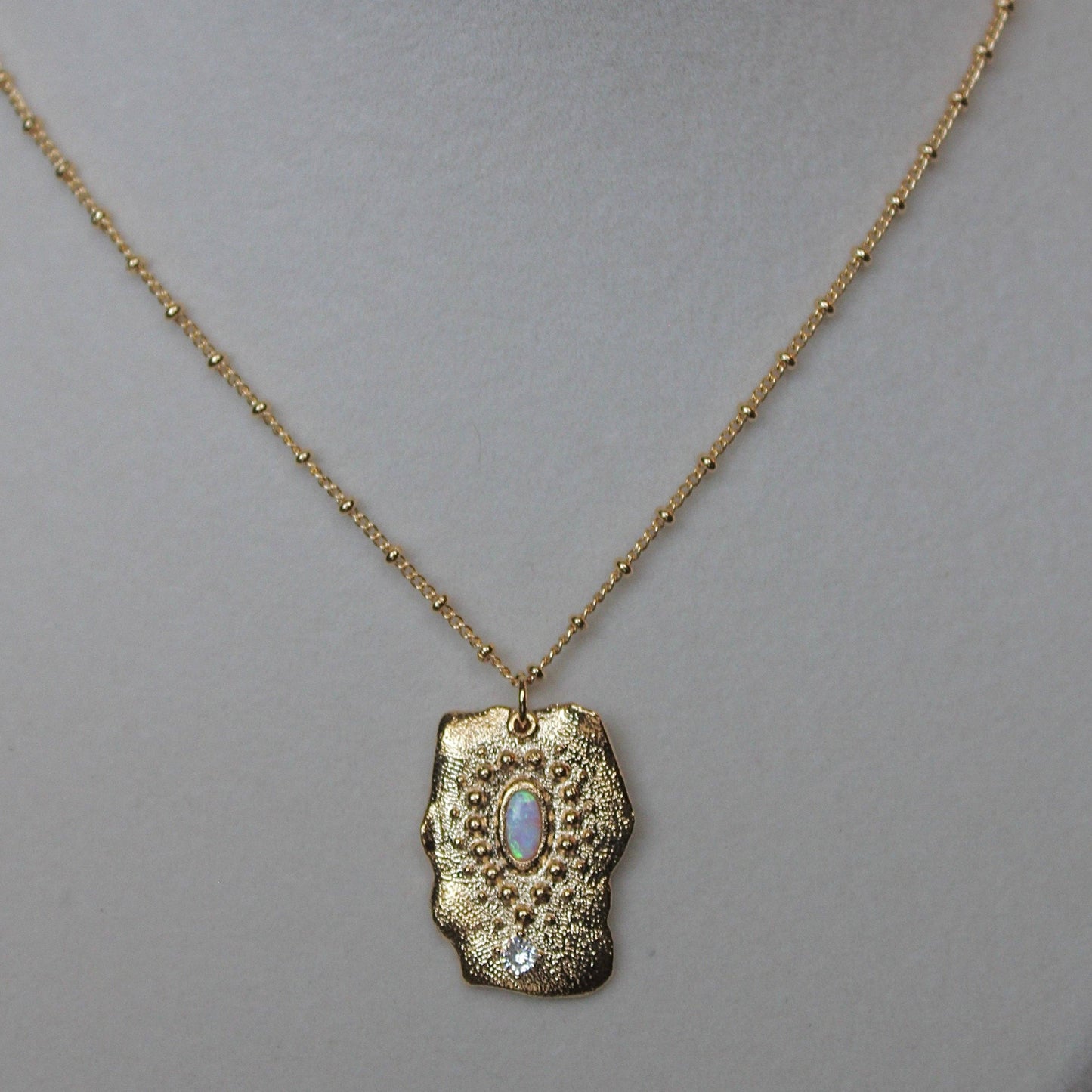 Aurora Opal Necklace - 18K Gold Fill