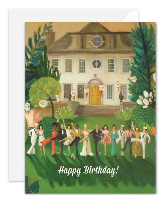Whiskey Sour High Kick Birthday Card – Art Print by Janet Hill