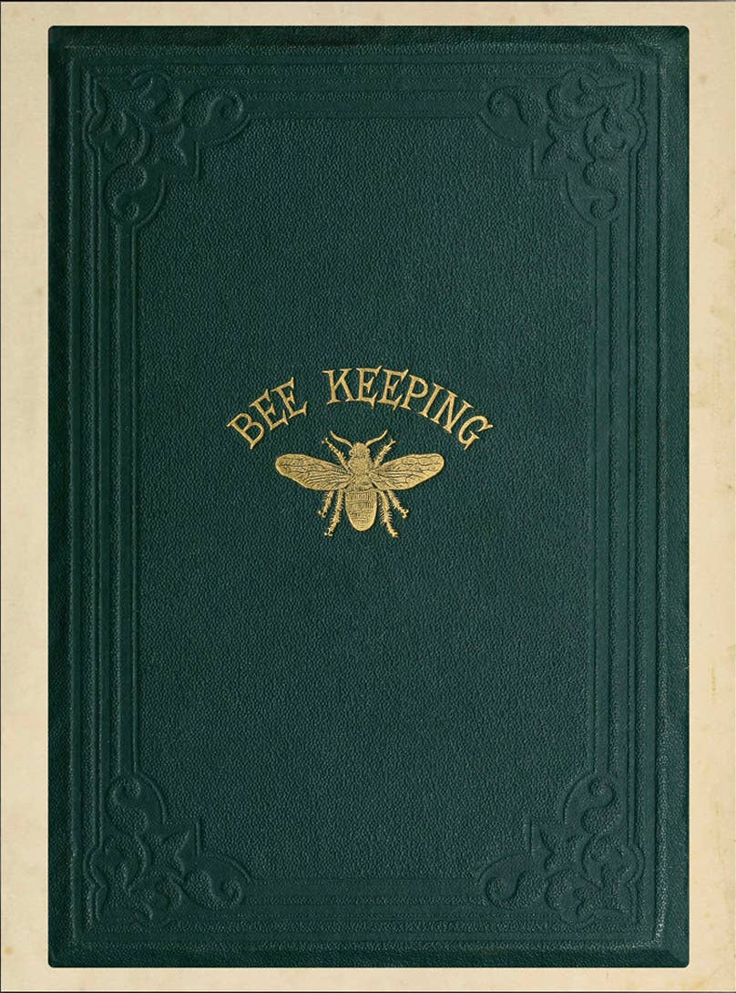 Dark Green Bee Keeping Book Cover Framed Print II - Vintage Reproduction