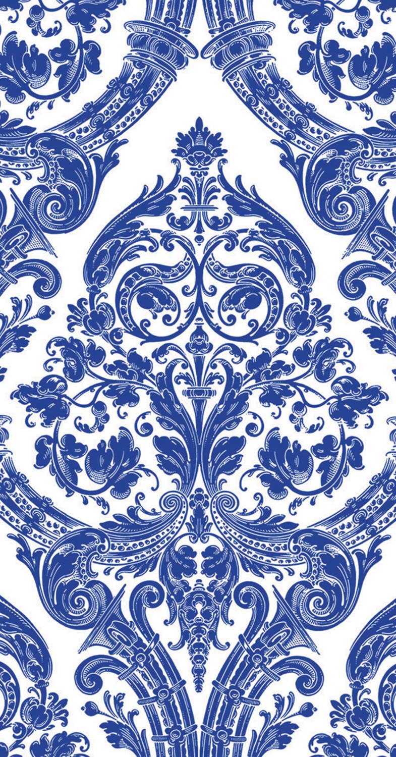 Grandeur White Blue Paper Guest Napkins 16 Ct