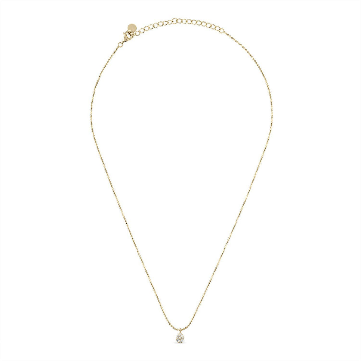 White Sapphire Teardrop on 14k Gold Vermeil Diamond-Cut Chain Necklace