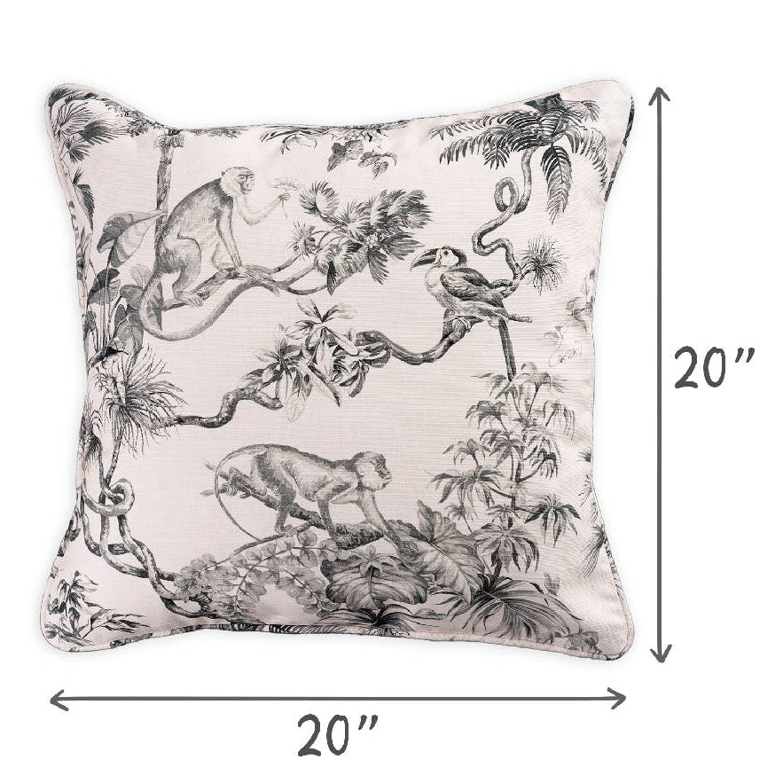 Panama Dark Gray Decorative Throw Pillow With Feather Insert