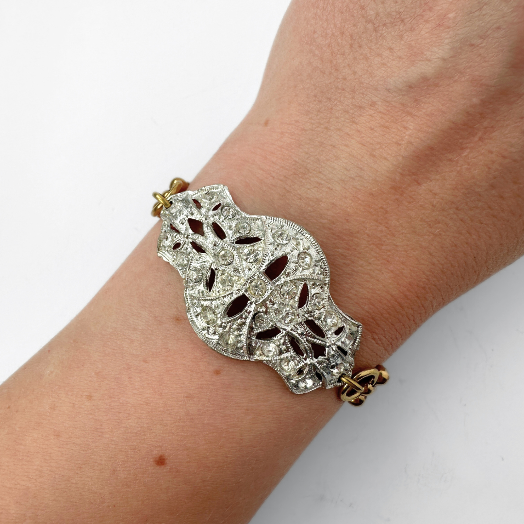 The Hazel - Repurposed Vintage Art Deco Rhinestone Bracelet