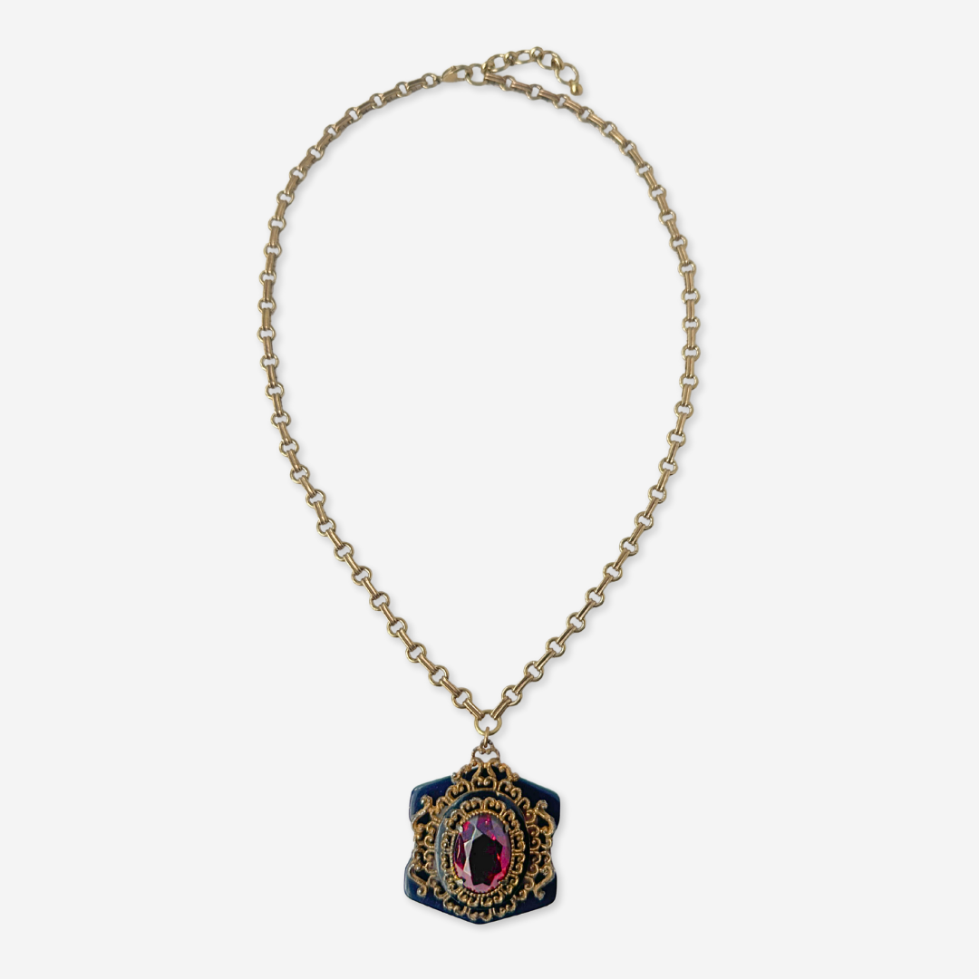 The Ruby - Refashioned Vintage Red Stone Necklace