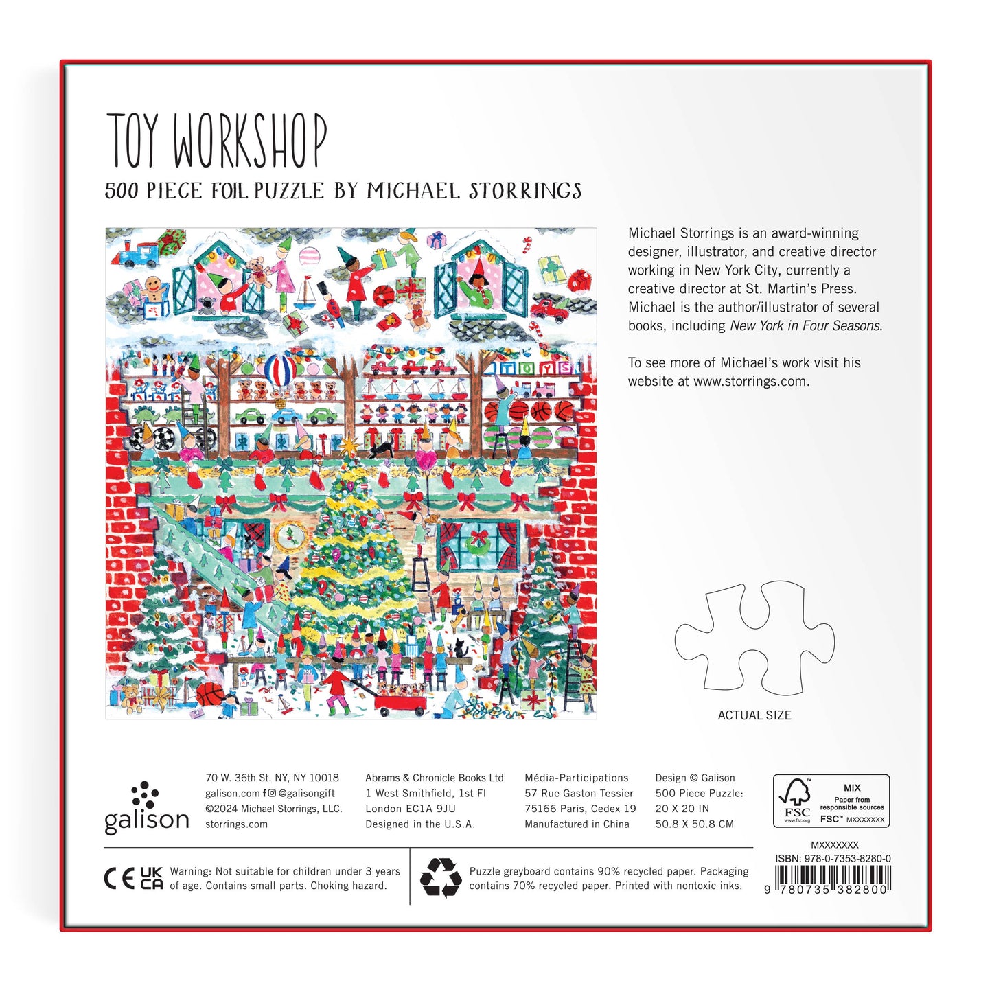 Toy Workshop 500 Piece Foil Puzzle by Artist Michael Storrings