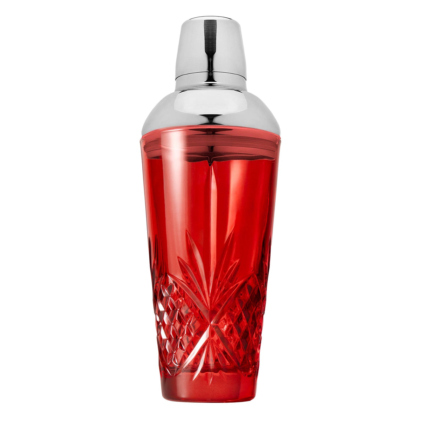 Ruby Red Cut Crystal Cocktail Shaker
