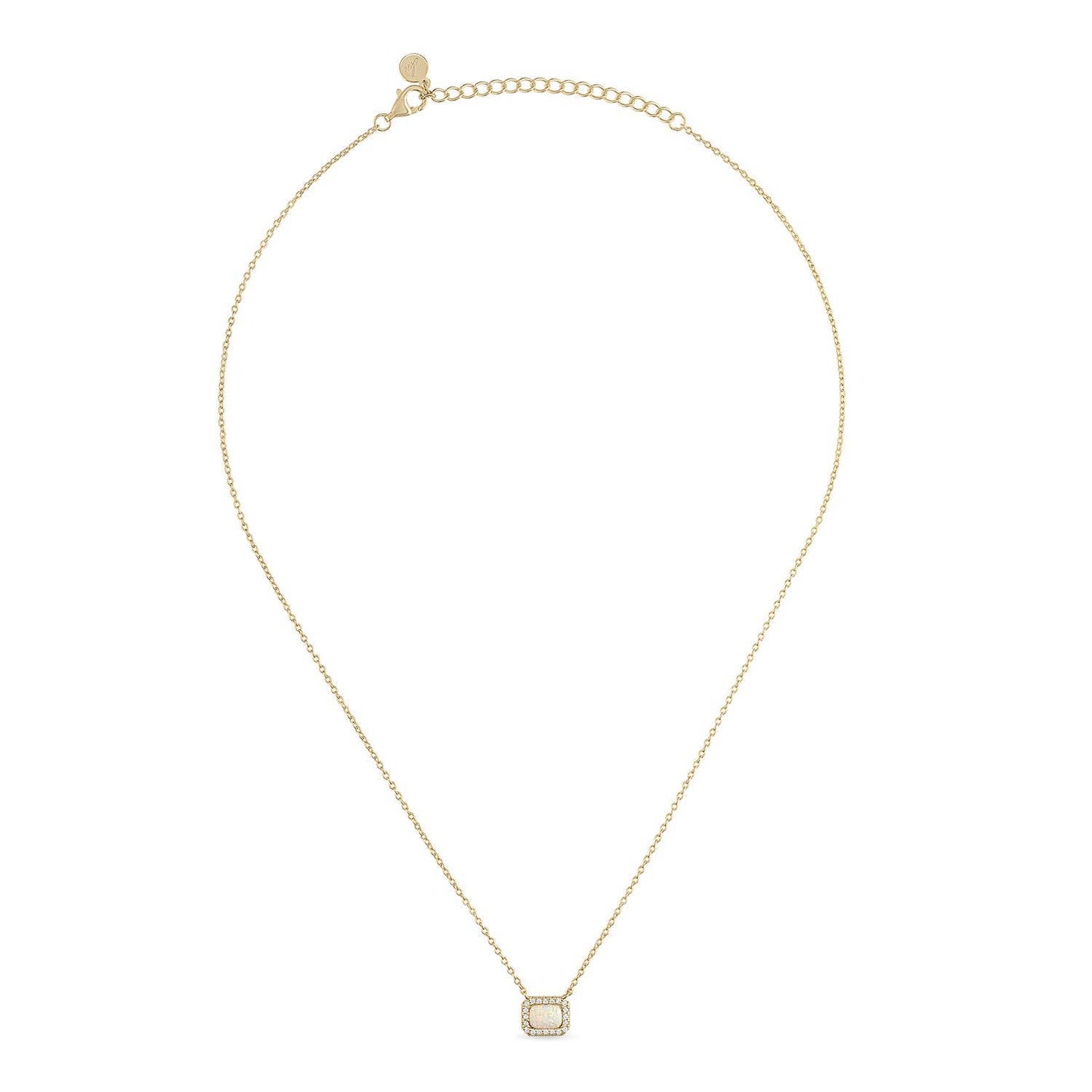 Natural Opal 14k Gold Vermeil Pendant Necklace