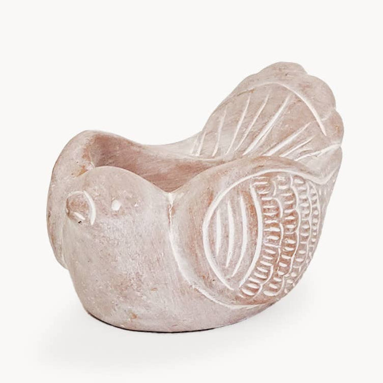 Handmade Terracotta Bird Tealight Candle Holder