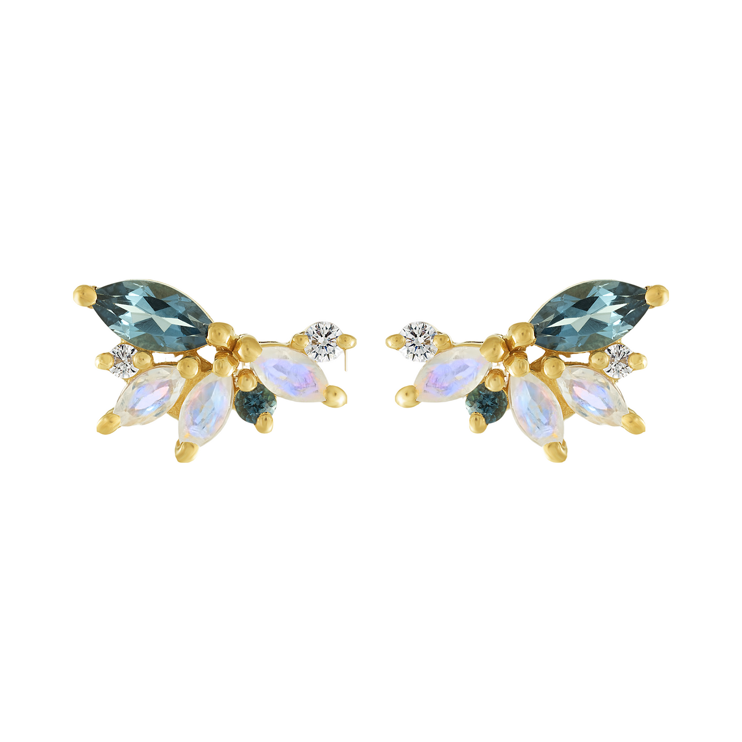 London Blue Topaz & Rainbow Moonstone 18kt Gold Vermeil Earrings