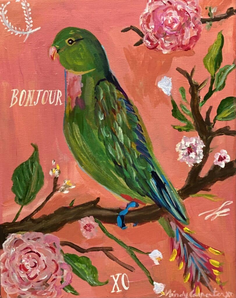 Bonjour Parakeet Greeting Card