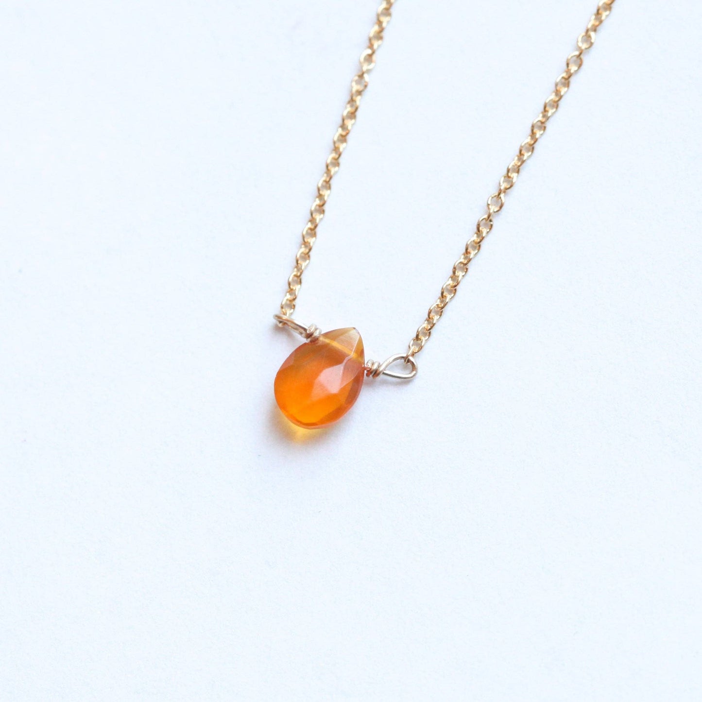 Carnelian Gemstone 14K Gold Fill Necklace