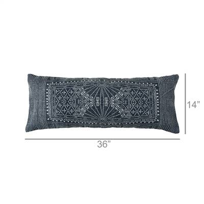 Indigo Batik Cotton Lumbar Pillow