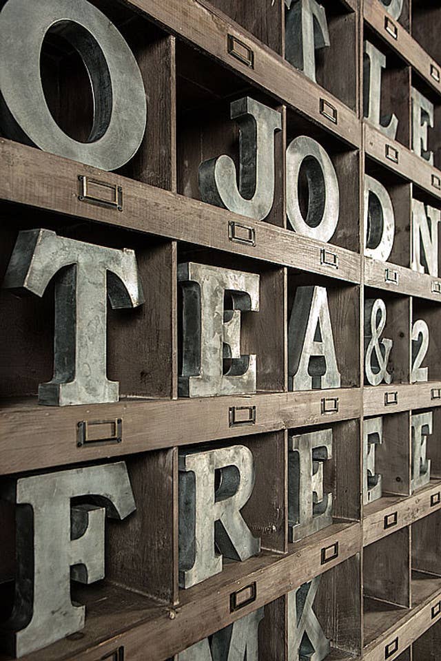 Metal Zinc Alphabet Letter: O