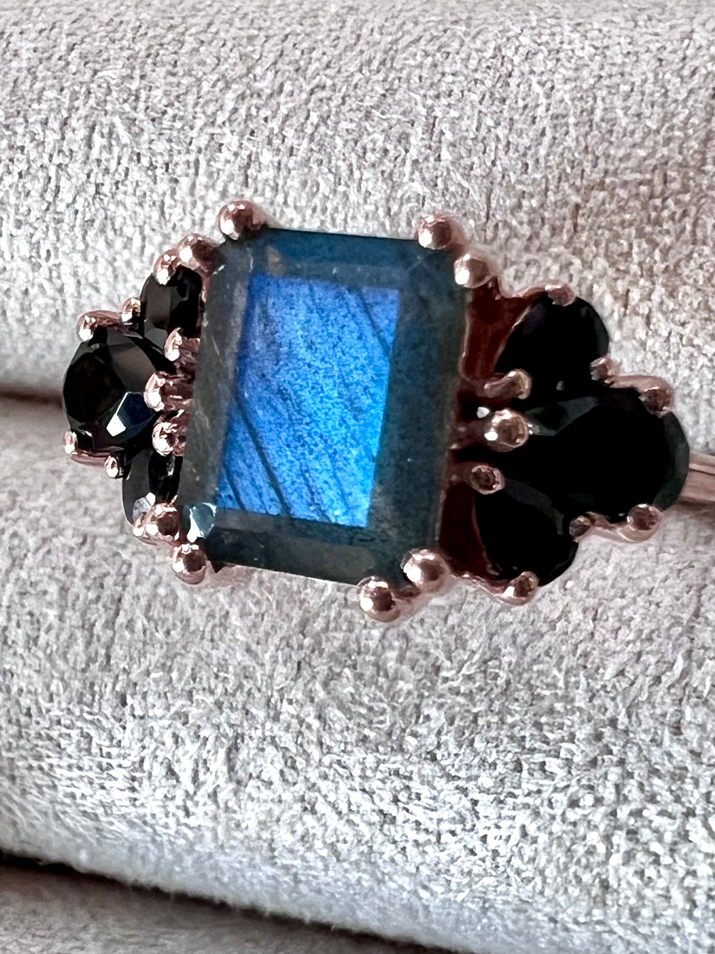 Labradorite & Spinel Ring, Size 5