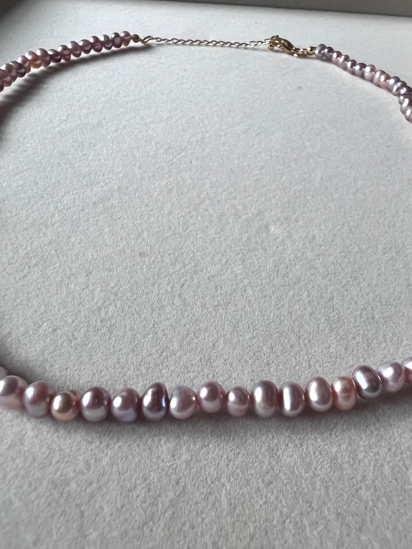 Pink-Purple Freshwater Pearl & 24kt Gold Fill 16 Inch Necklace