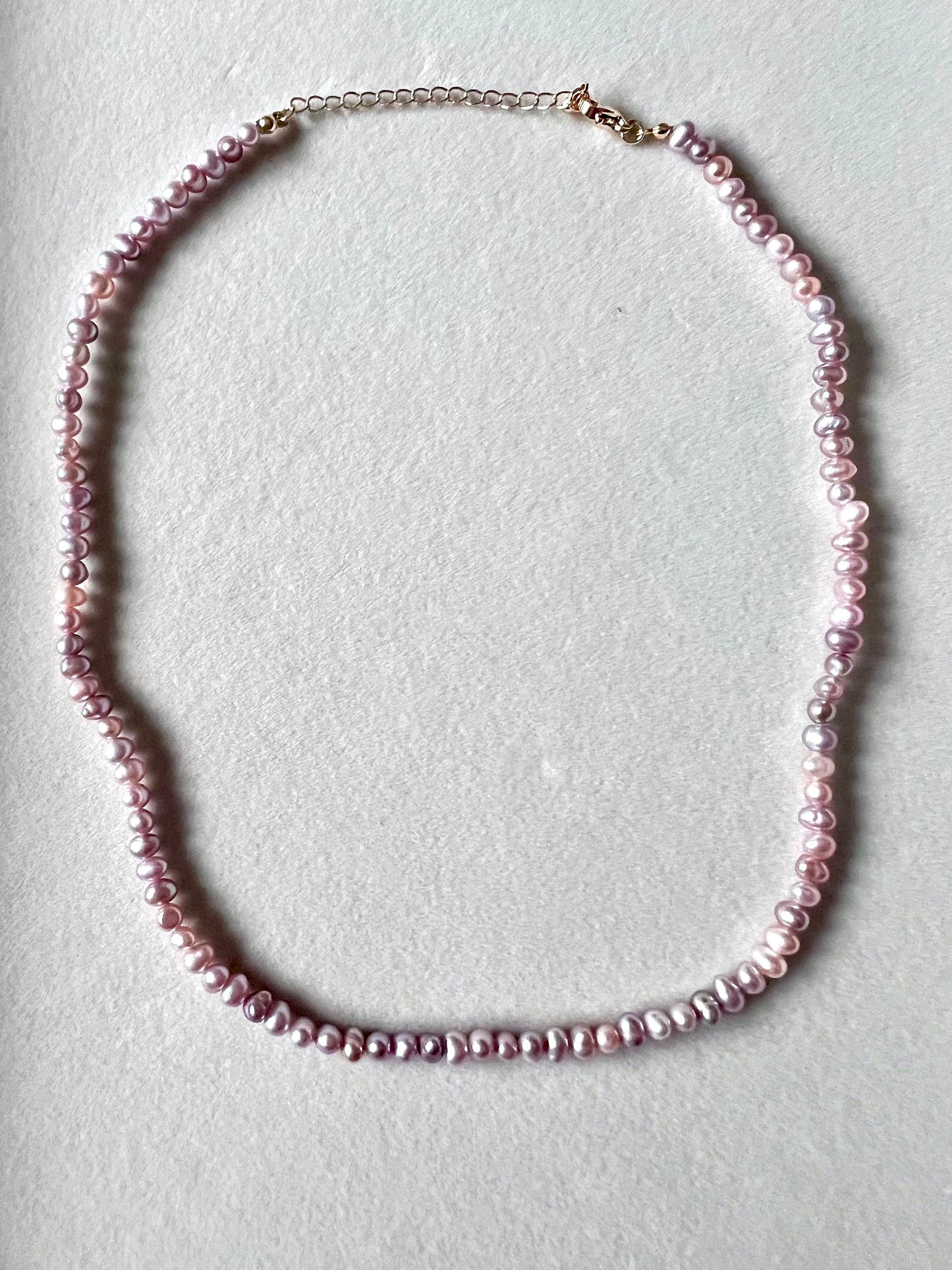 Pink-Purple Freshwater Pearl & 24kt Gold Fill 16 Inch Necklace