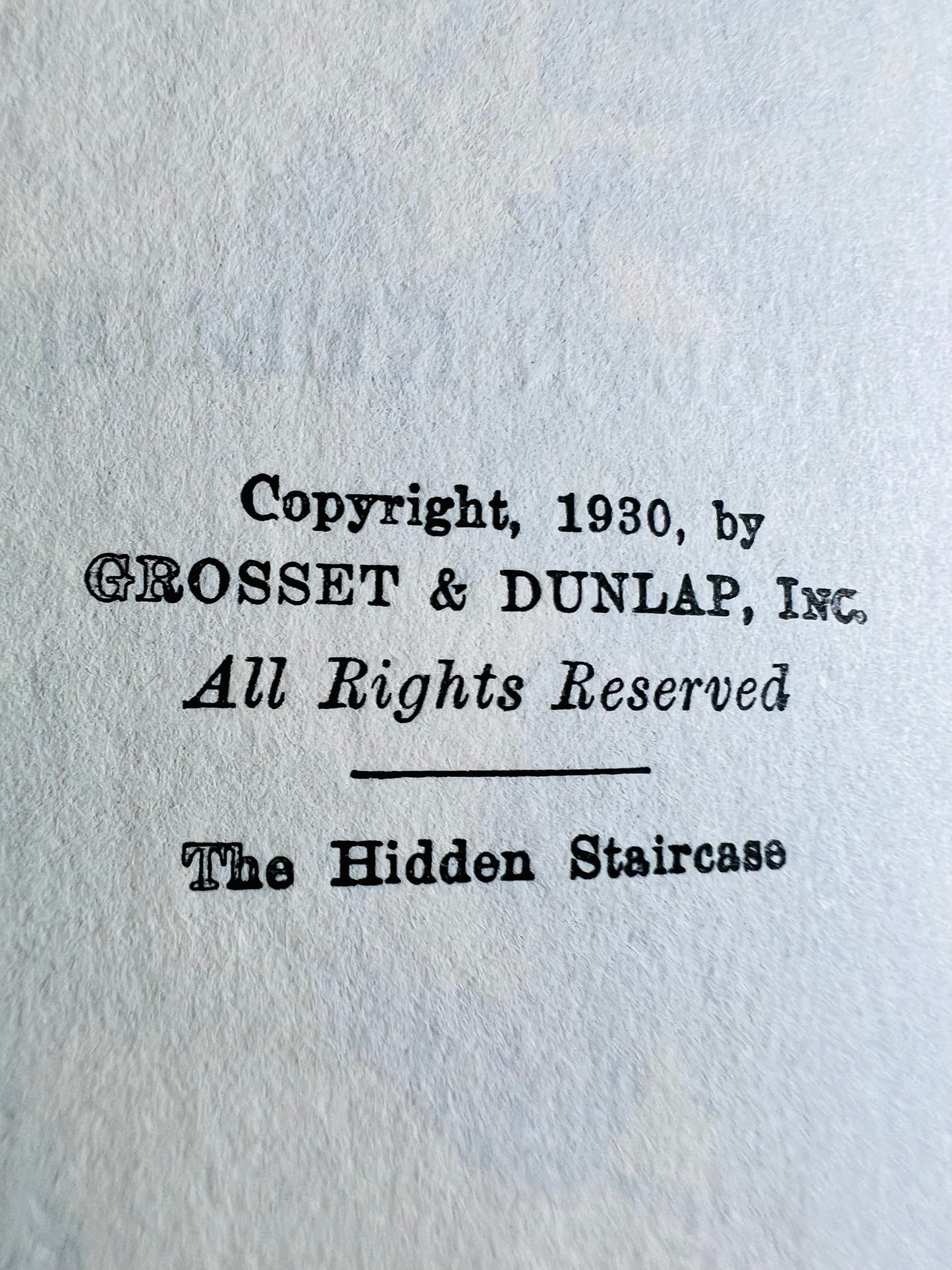 The Hidden Staircase - Nancy Drew Hardcover Book 1930 edition