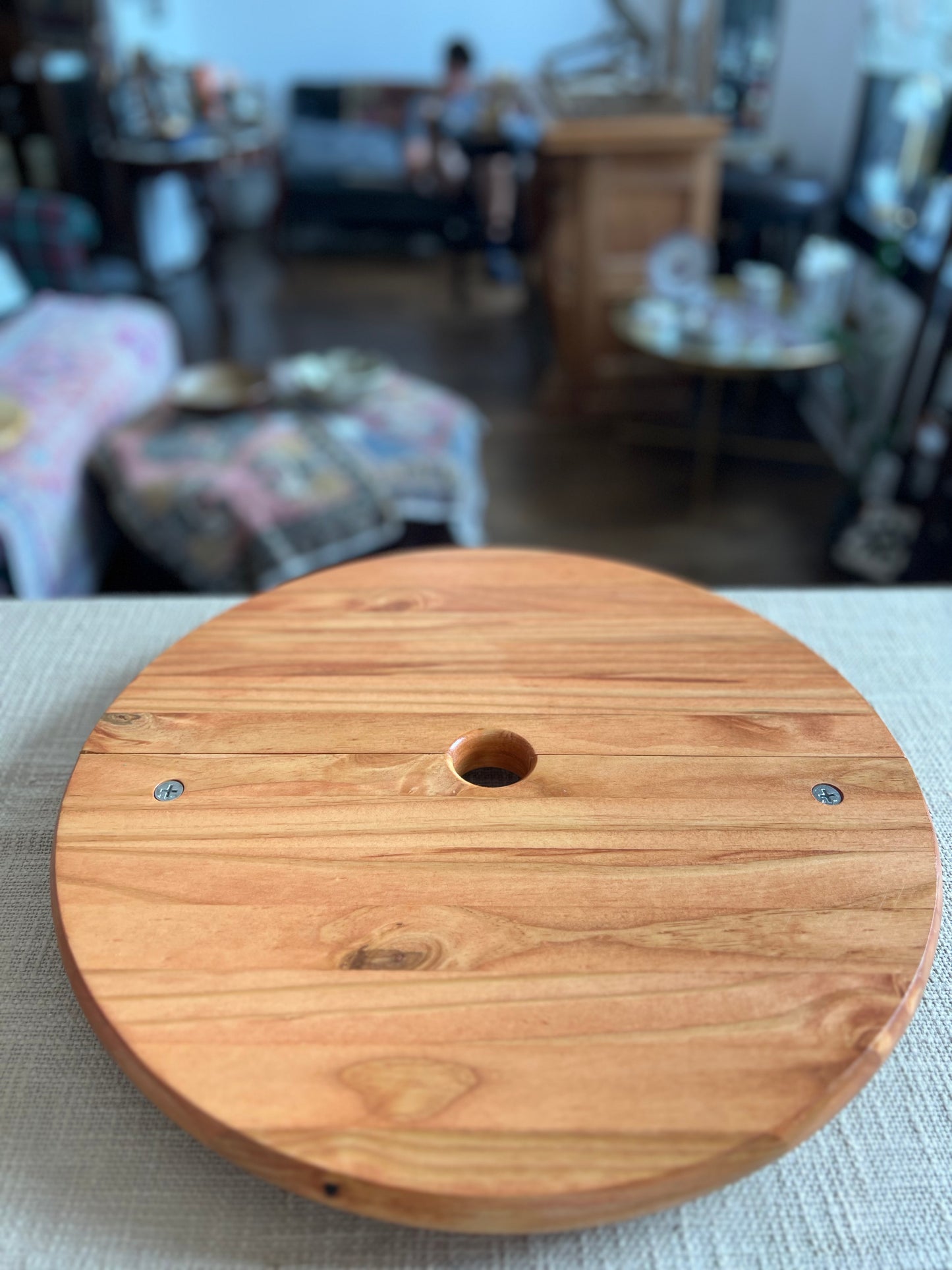 The Lazy Todd, Stained Finish - Handcrafted Patio Table Lazy Susan by Todd McDowell