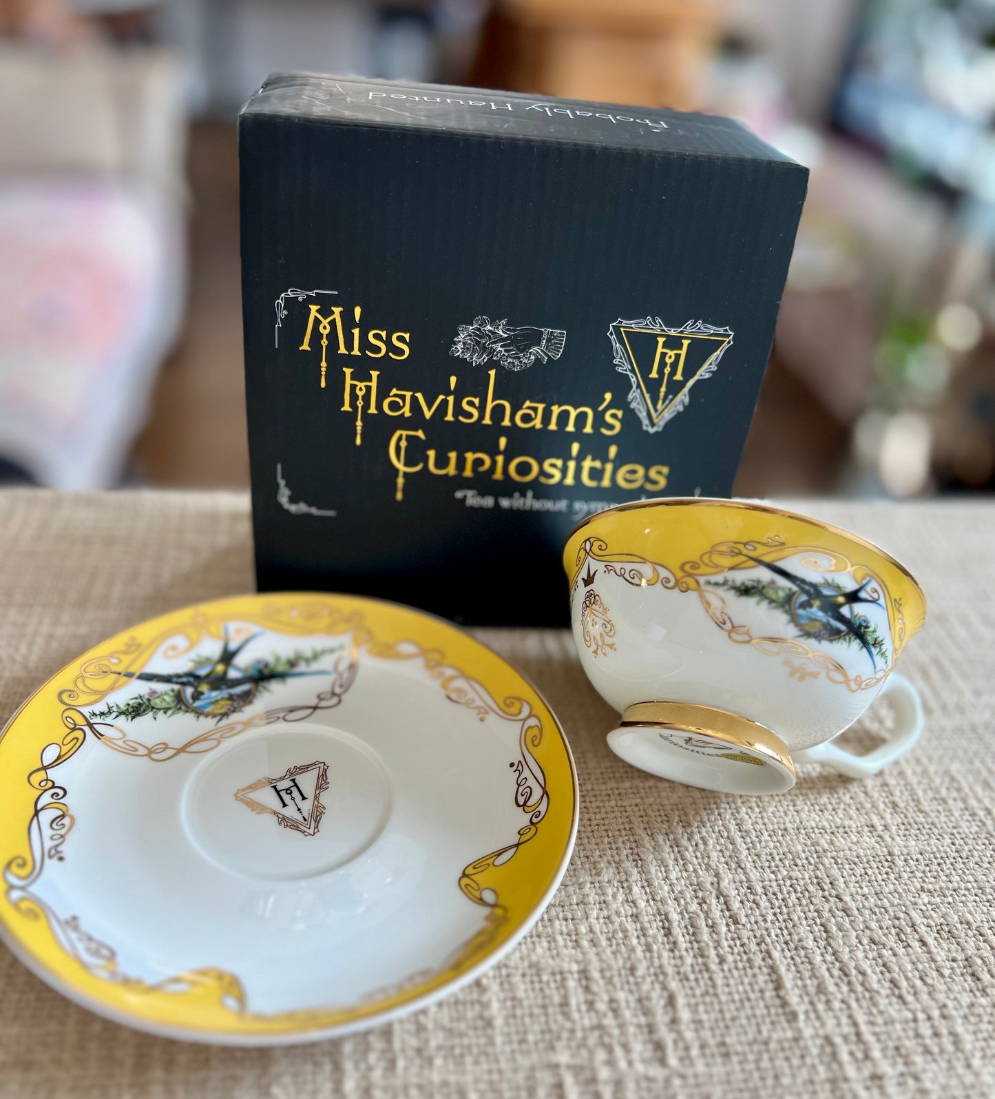 Yellow Kindly Fuck Off Teacup & Saucer