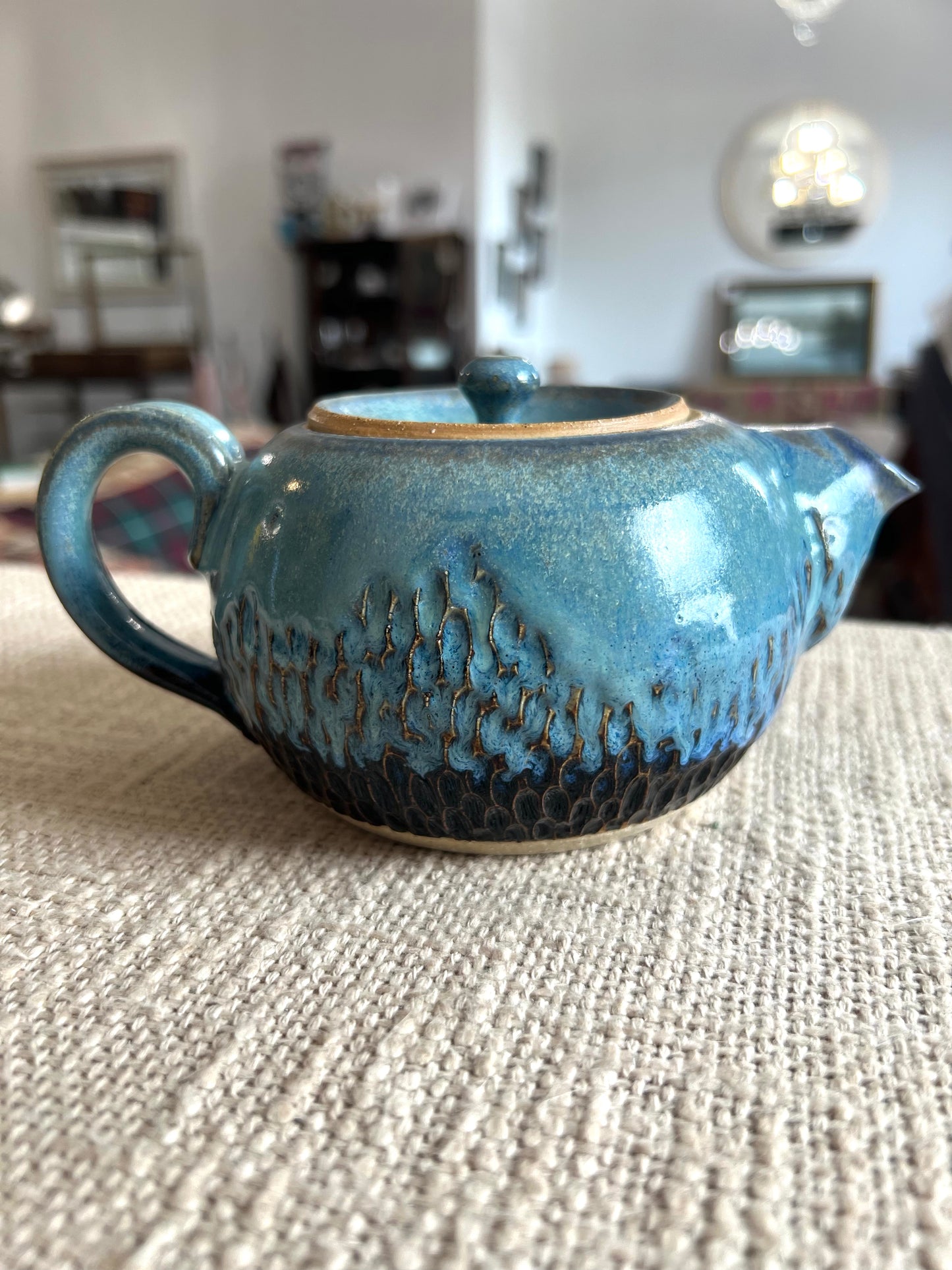 Sky Blue Teapot- Handmade by Ceramic Artist Natalie Zelman