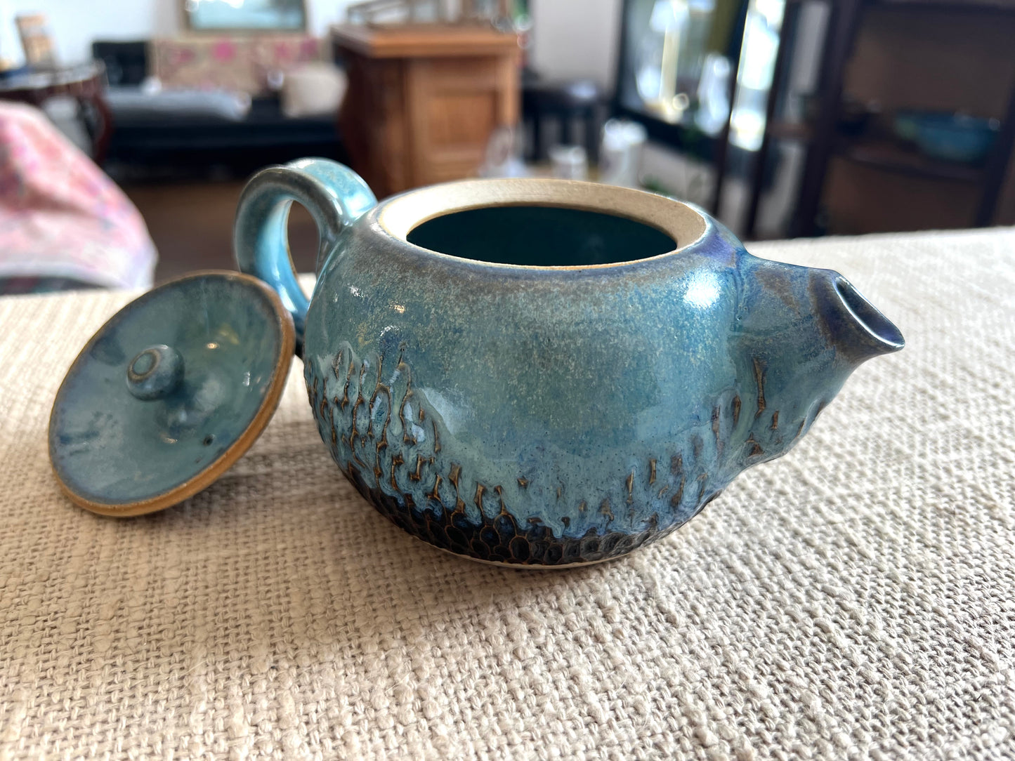 Sky Blue Teapot- Handmade by Ceramic Artist Natalie Zelman