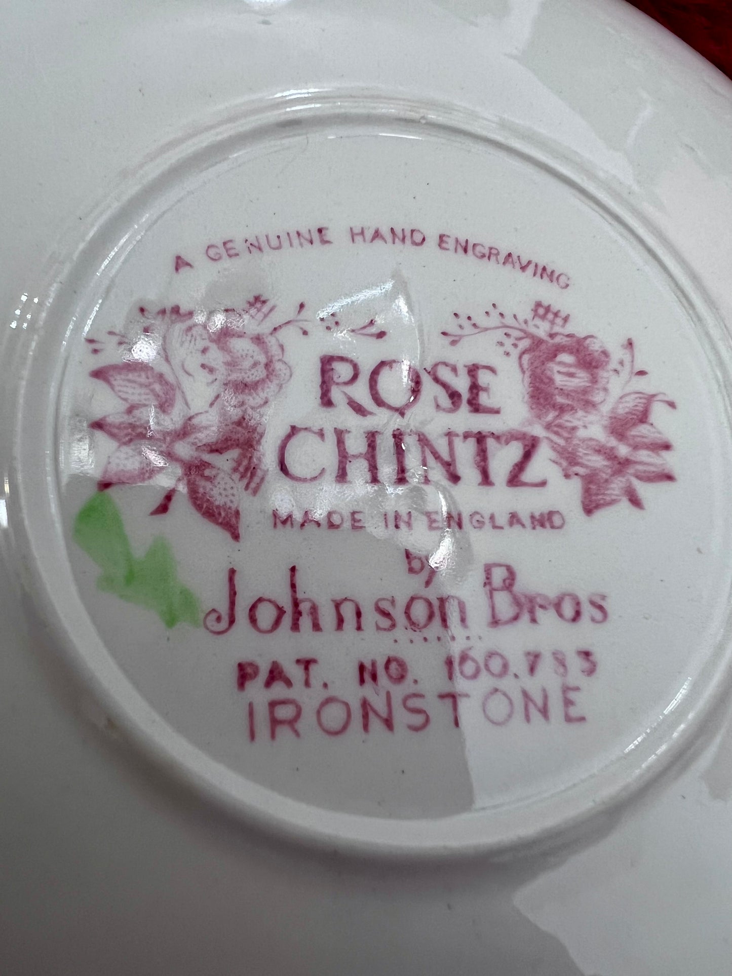 Vintage Johnson Bros “Rose Chintz” Ironstone Teacup - England Approx Circa Mid-20th Century