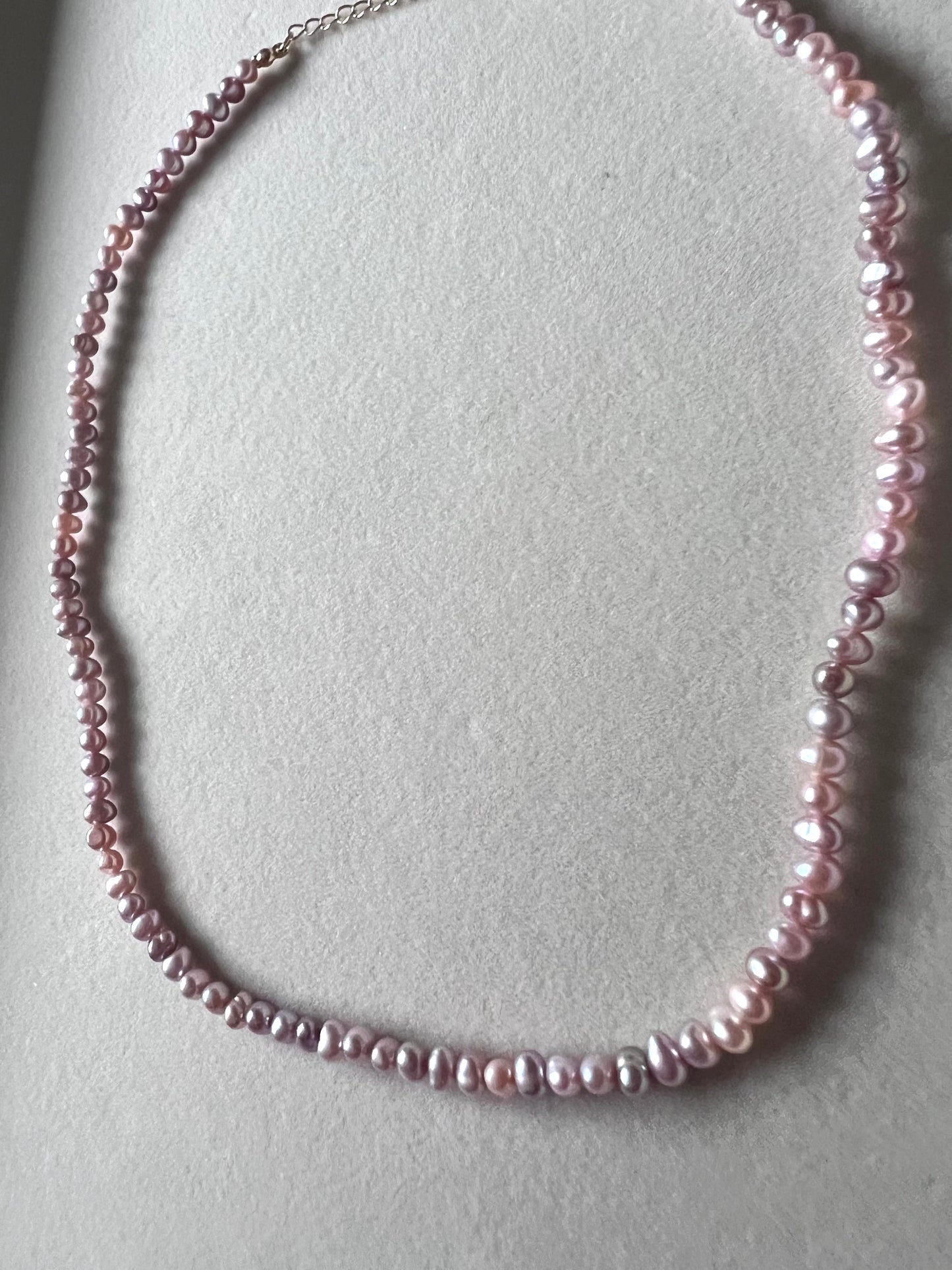 Pink-Purple Freshwater Pearl & 24kt Gold Fill 16 Inch Necklace