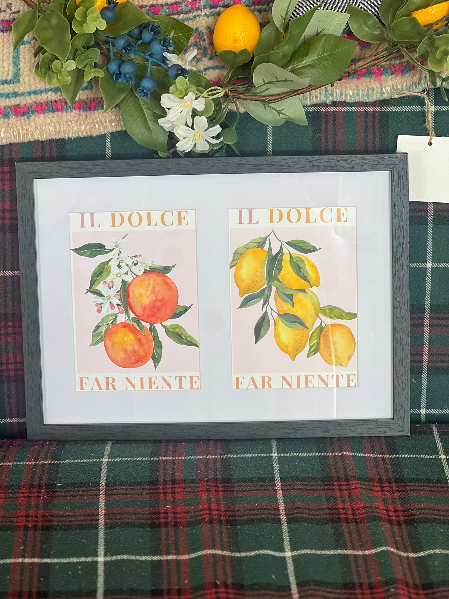 'Il Dolce Far Niente' Framed Peaches & Lemons Prints - London Artist Thea