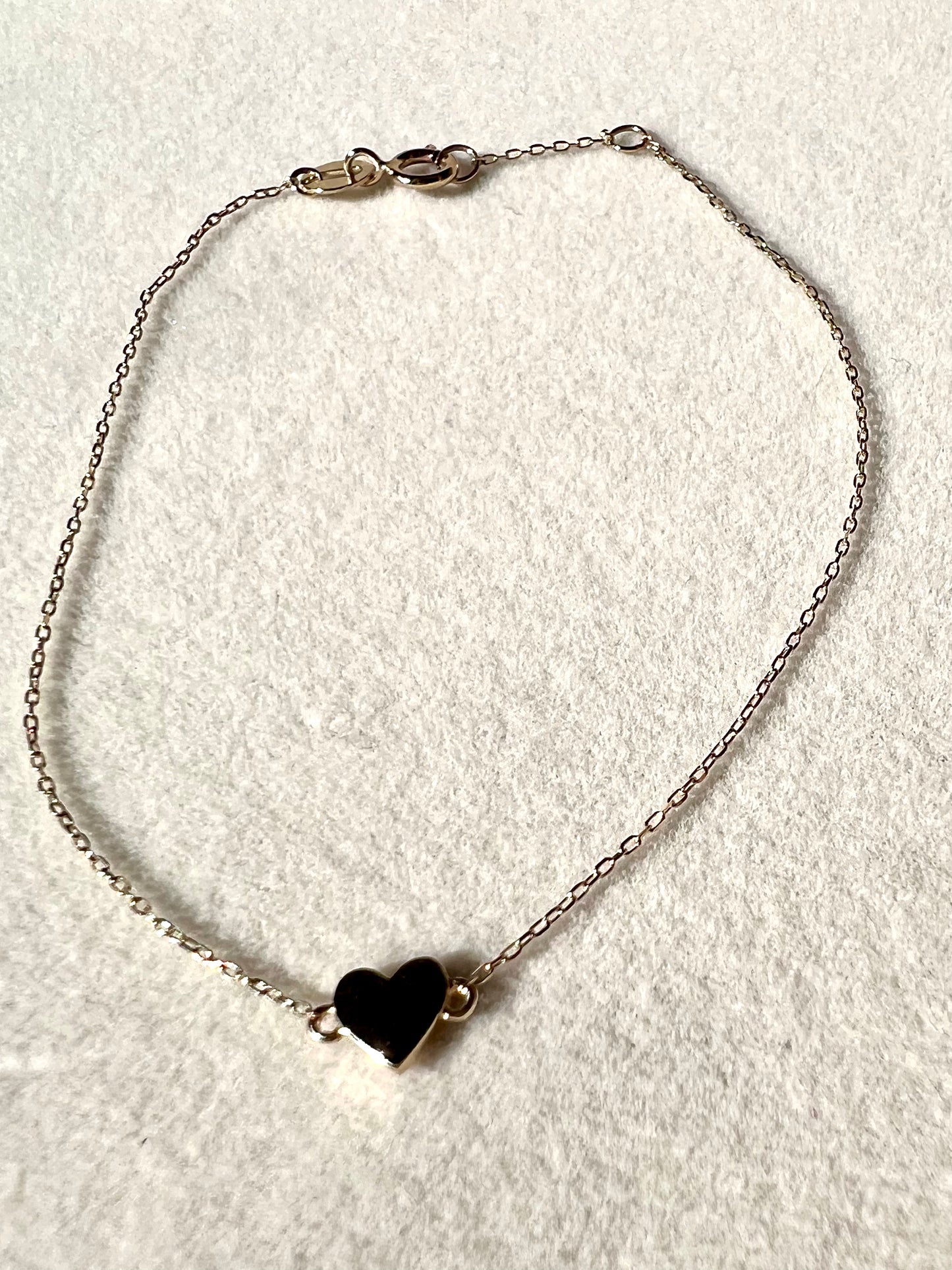 Solid Gold Lovers Heart Bracelet