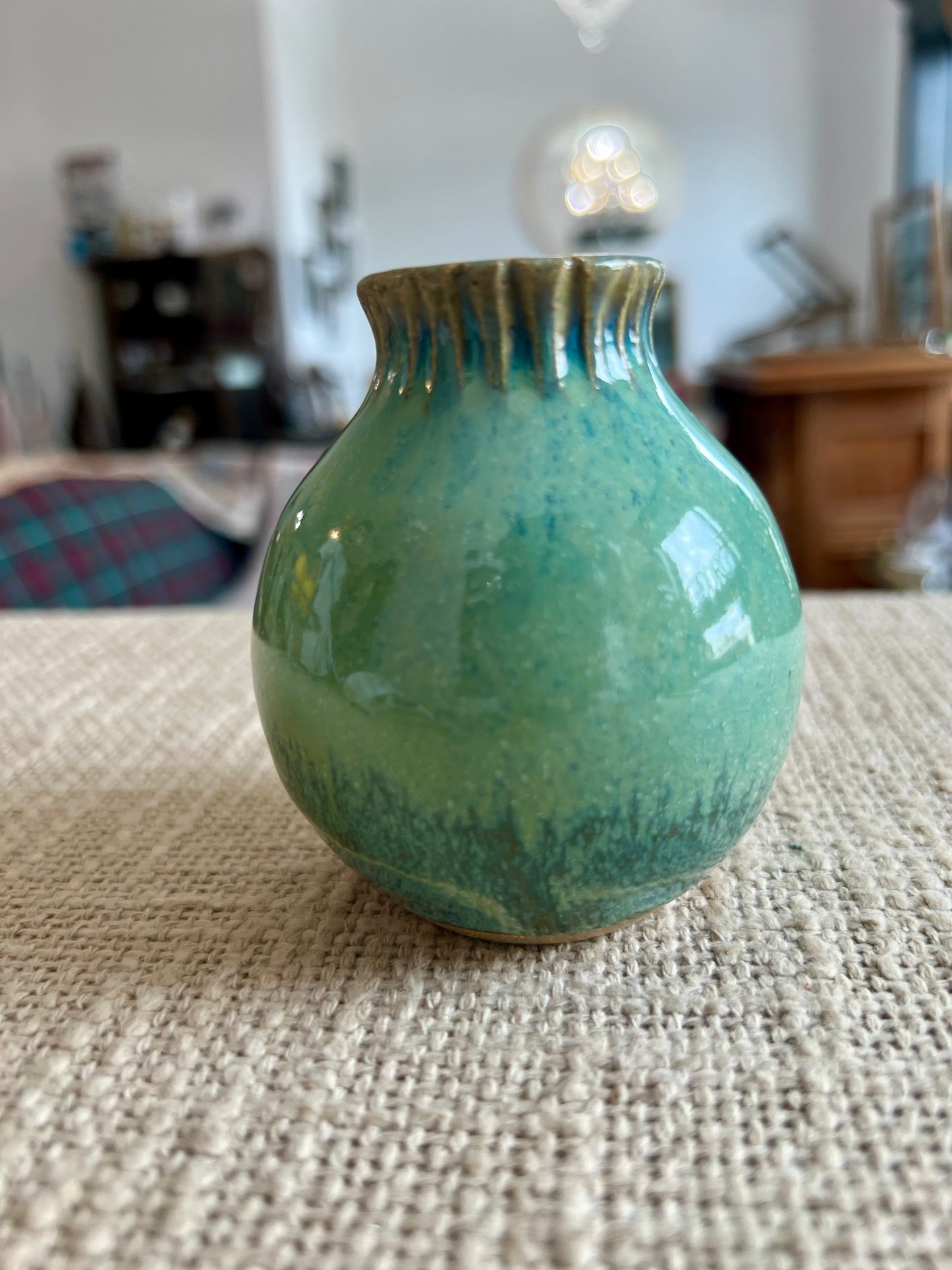 Little Blue Bud Vase Two - Handmade by Ceramic Artist Natalie Zelman