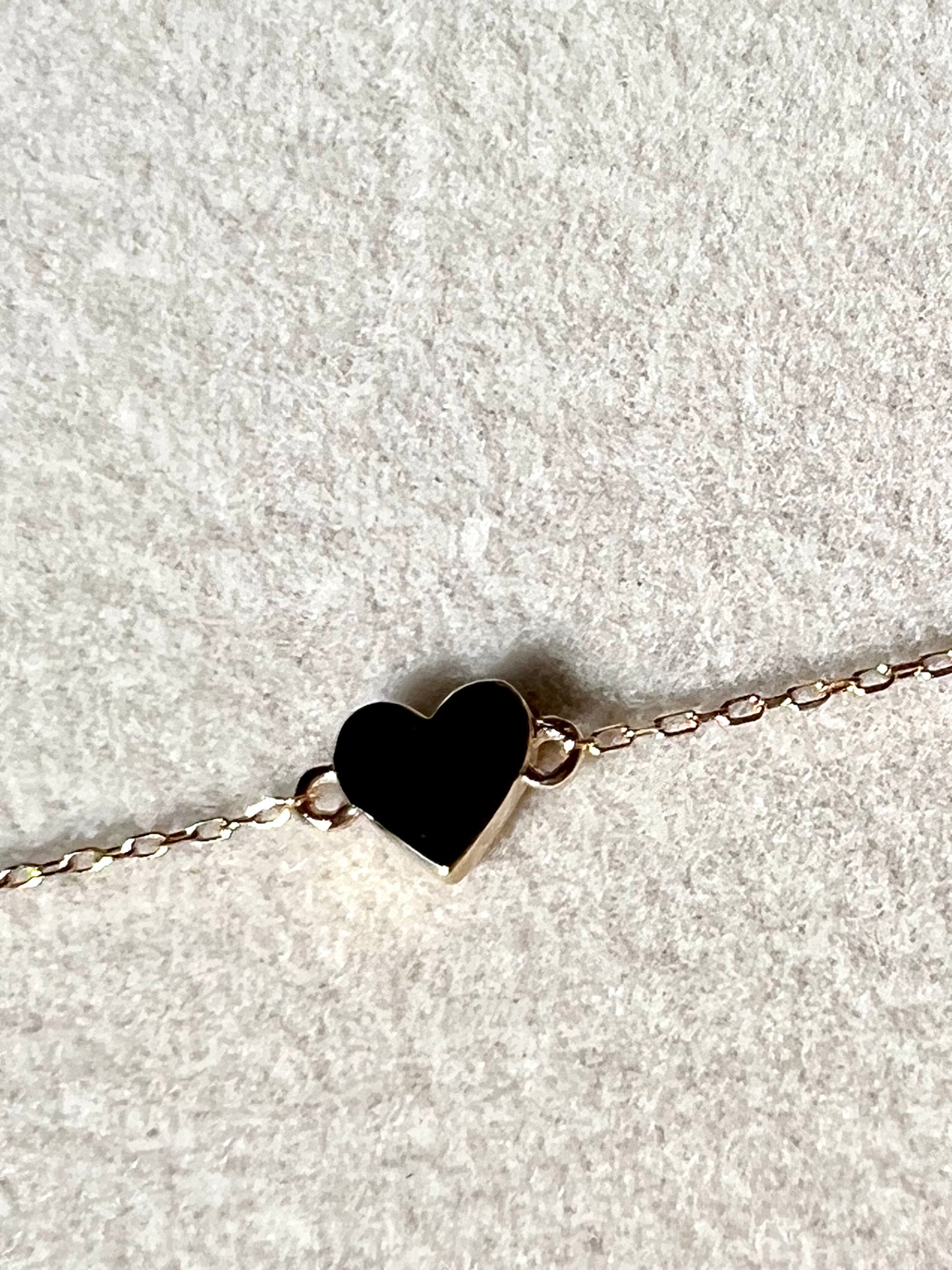 Solid Gold Lovers Heart Bracelet