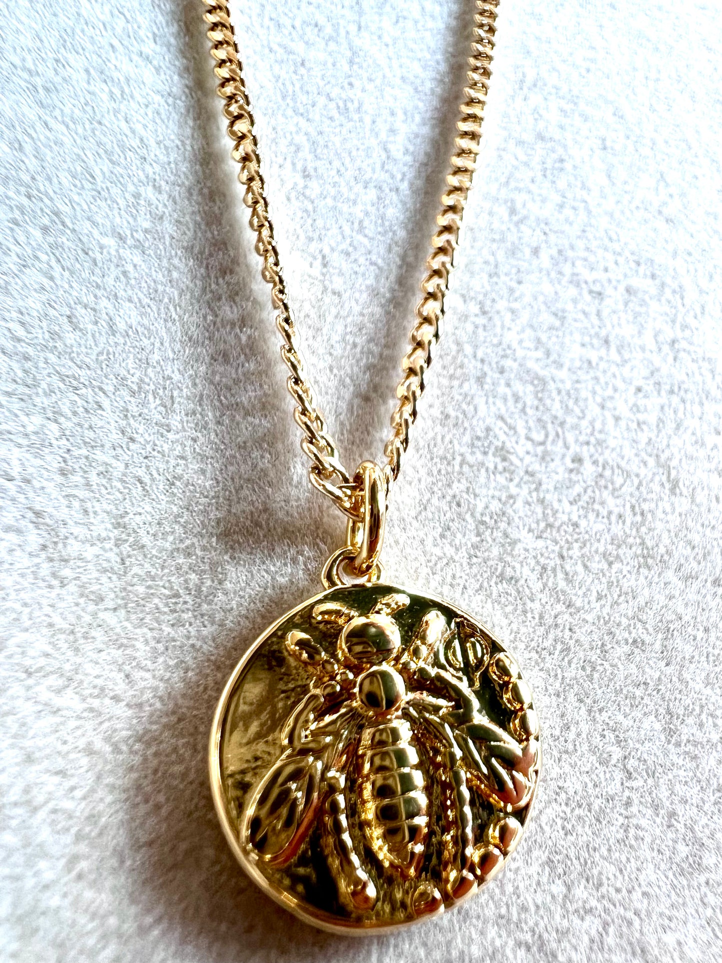 Bee 18kt Gold Fill Coin Necklace