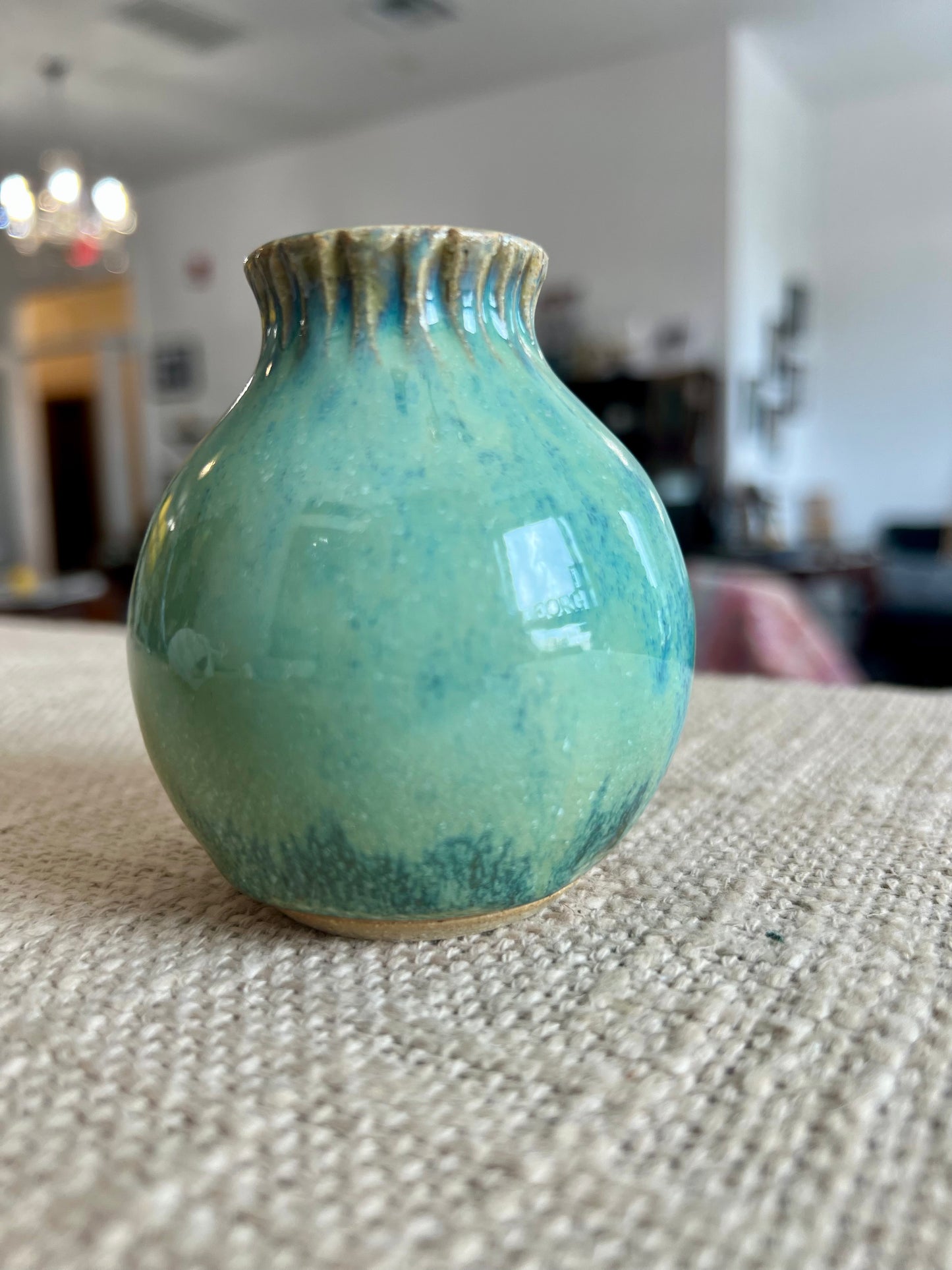 Little Blue Bud Vase Two - Handmade by Ceramic Artist Natalie Zelman