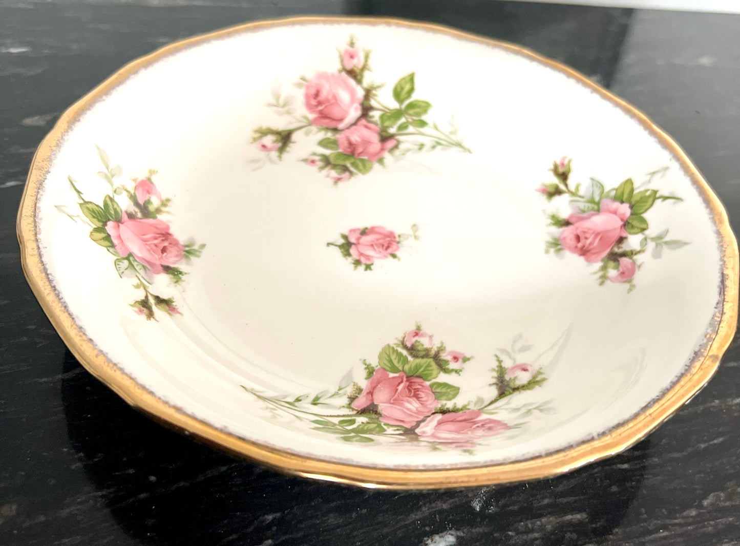 Cannonsburg Pink Rose China with 22KT Gold Trim – 92-Piece Heirloom Set