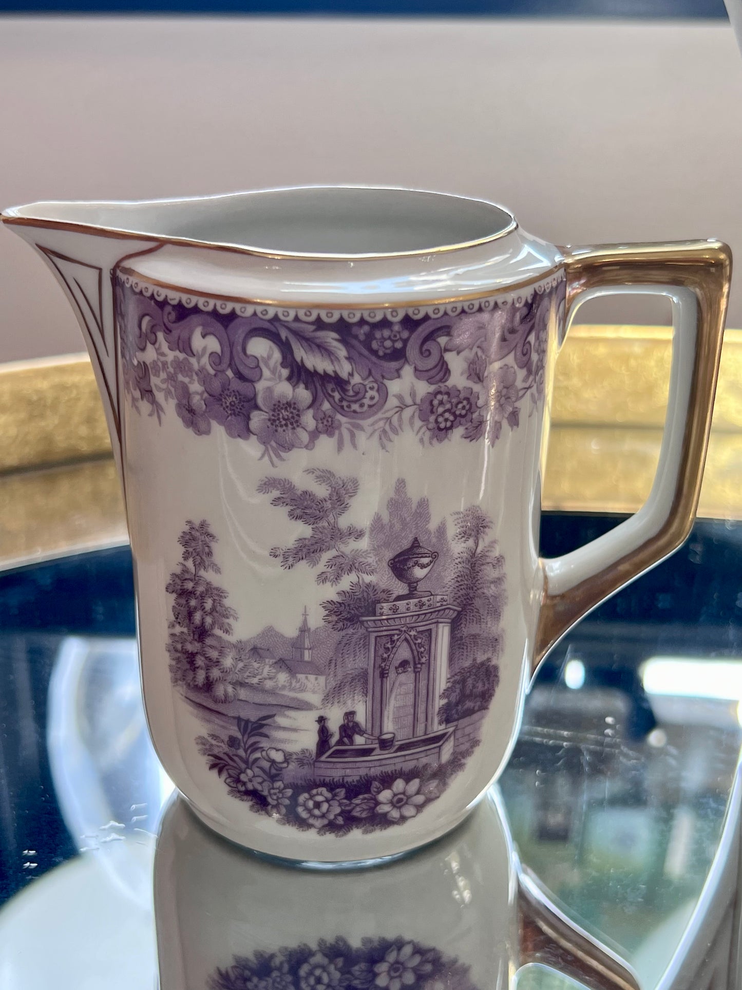 Lavender & Gold Bavarian Tea Set - Vintage 20-Piece