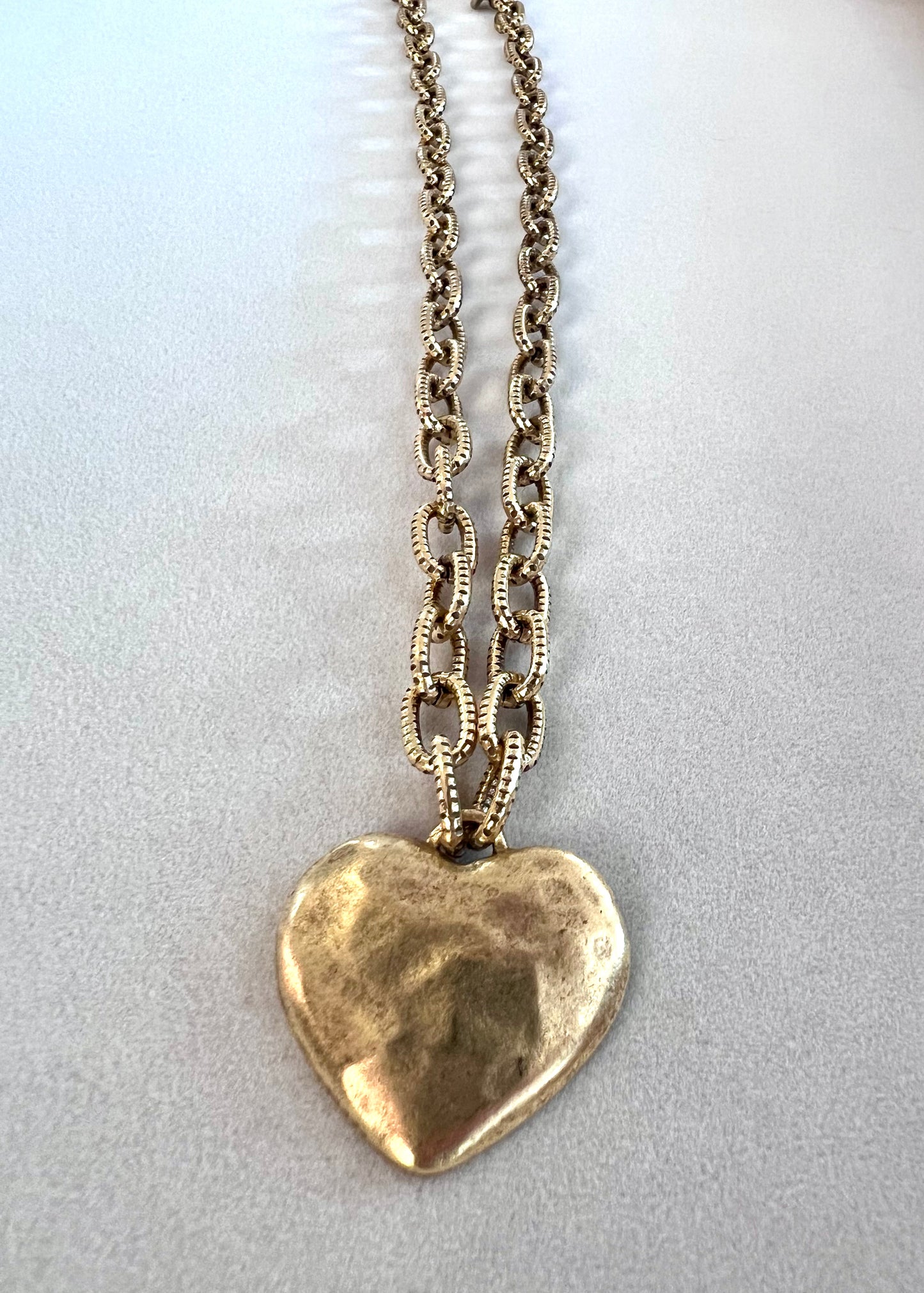 12kt Gold Chunky Heart Chain Necklace