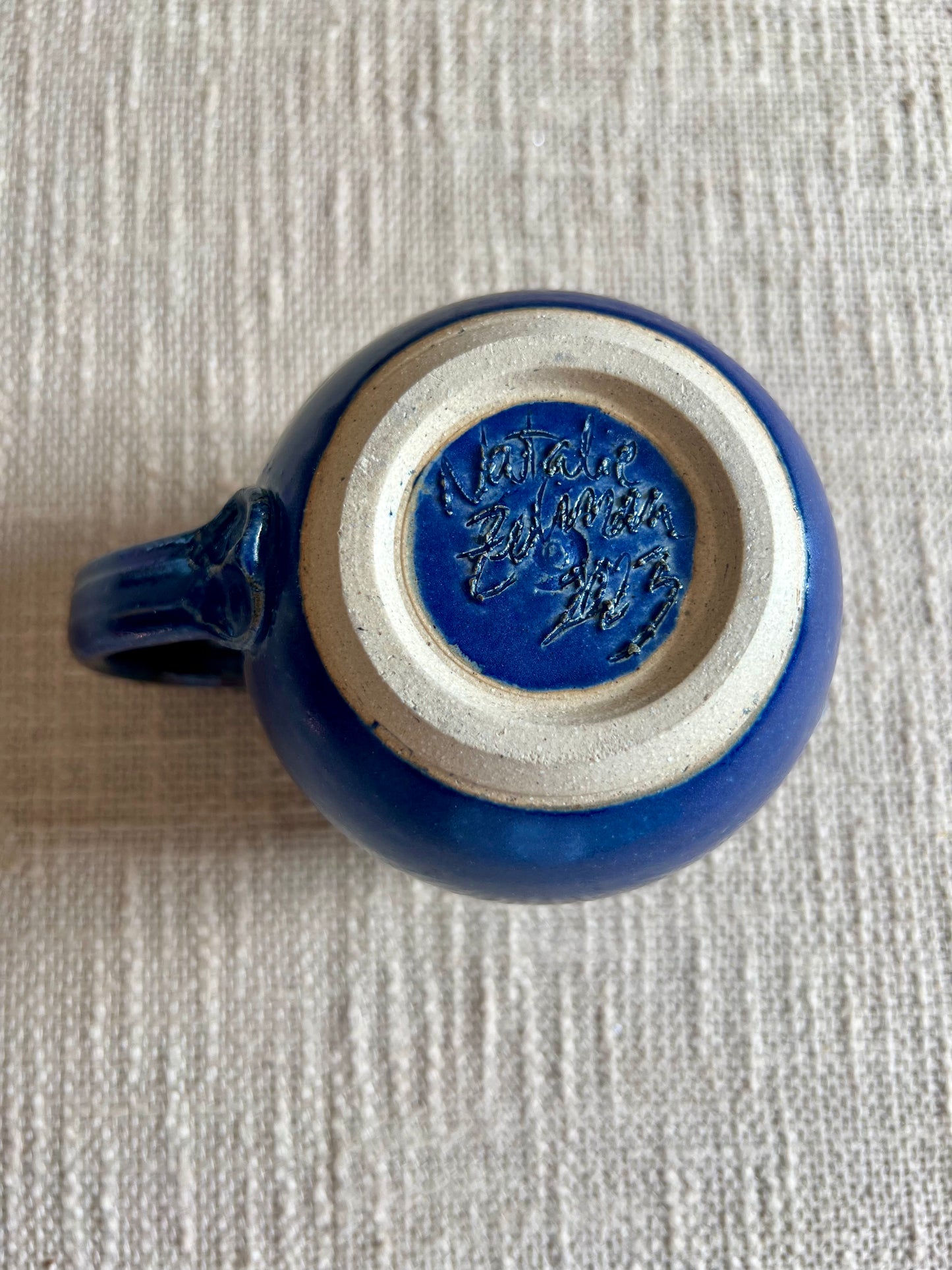 Deep Blue Mug - Handmade by Ceramic Artist Natalie Zelman