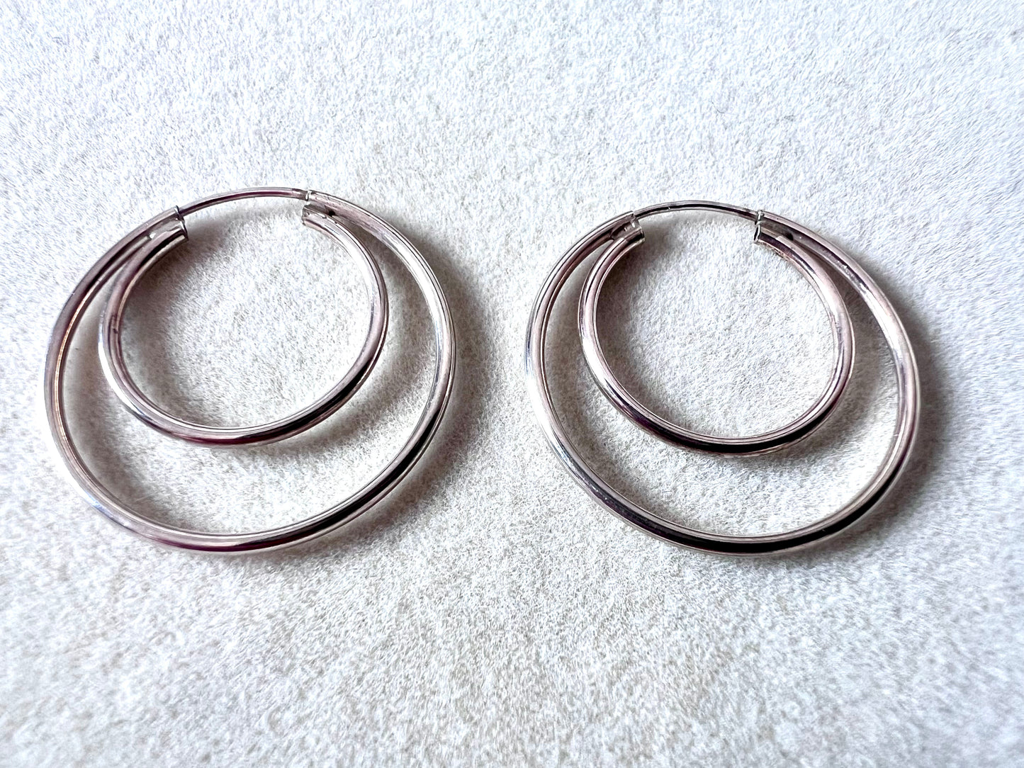 Endless Sterling Silver Double Hoops