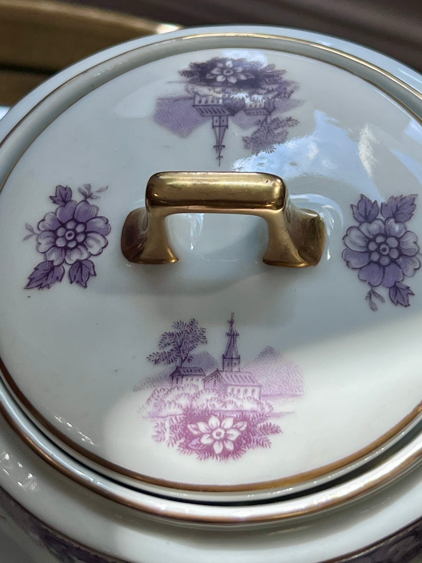 Lavender & Gold Bavarian Tea Set - Vintage 20-Piece