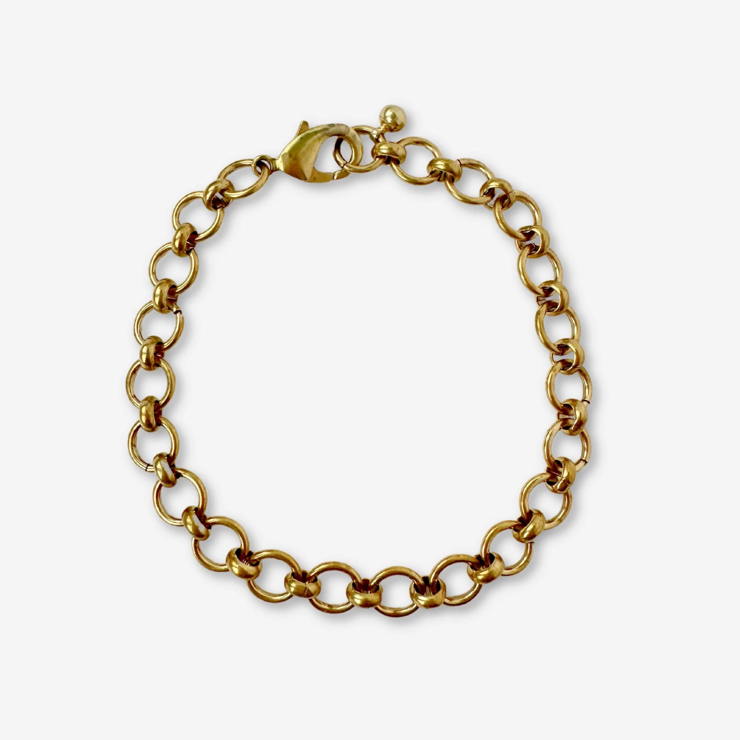 Raw Brass Circle Link Bracelet