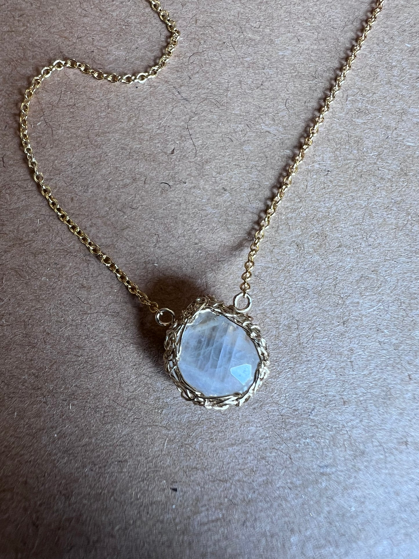 Luna Veil Moonstone 14kt Gold Necklace