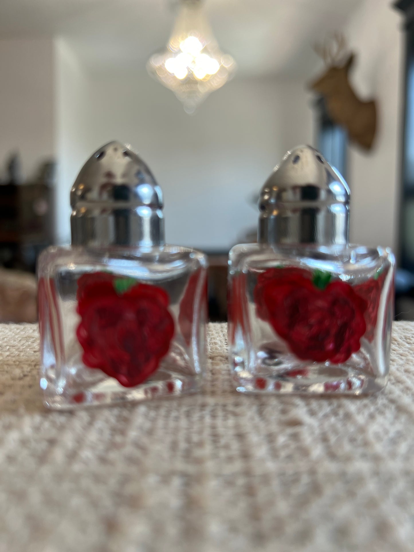 Hand-painted Salt & Pepper Shaker Set Small - Raspberries