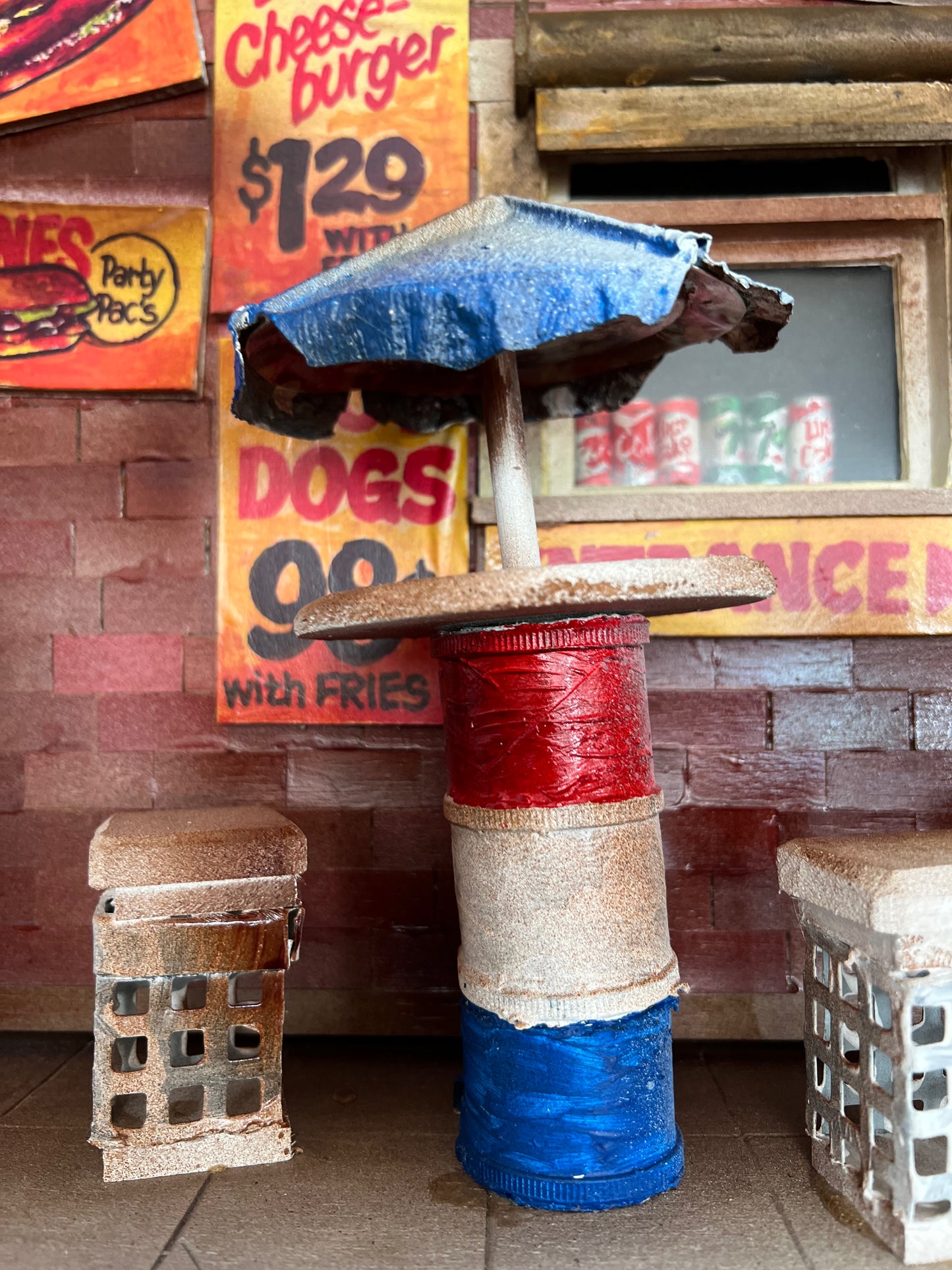 Diane's Fancy Chicago Hot Dogs - Shadow Box by Artist Dick Dahlstrom