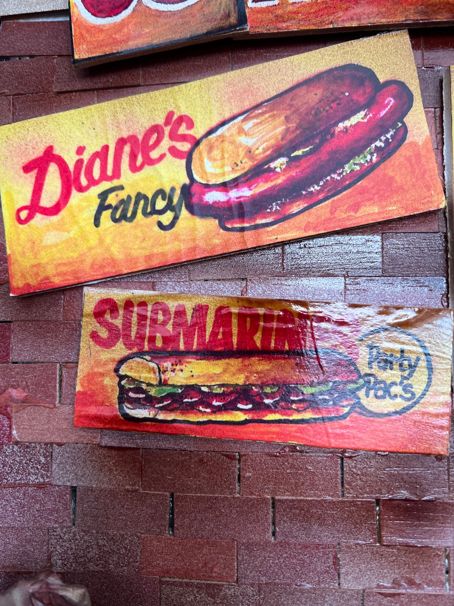 Diane's Fancy Chicago Hot Dogs - Shadow Box by Artist Dick Dahlstrom