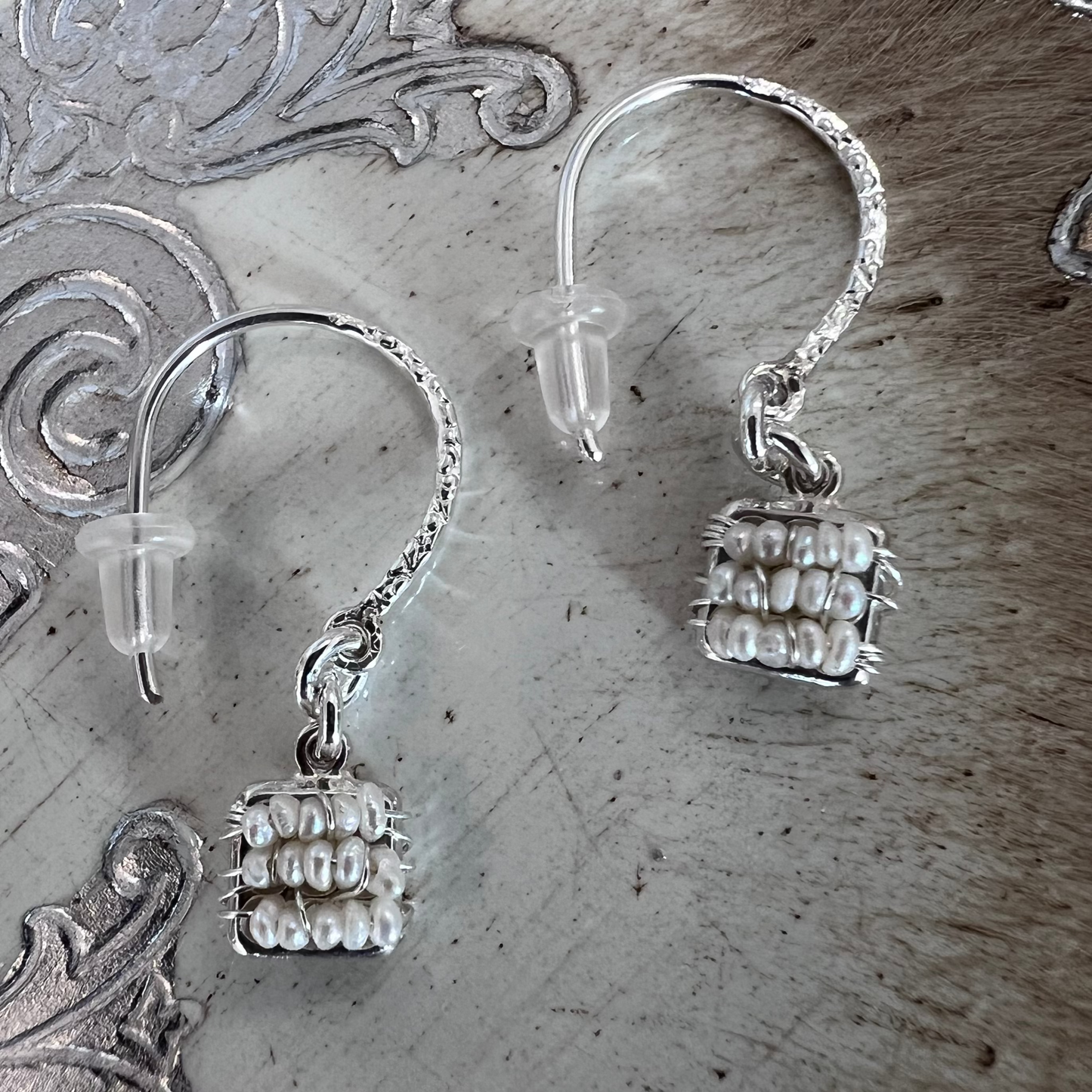 The Avery Earrings - Fresh Water Pearls & Sterling Silver