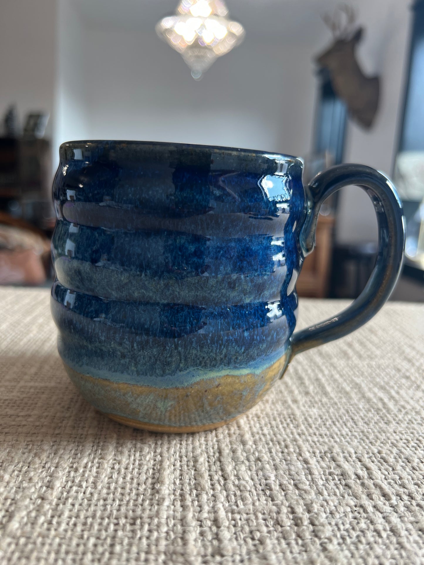 Deep Blue Mug Duo - Handmade by Ceramic Artist Natalie Zelman