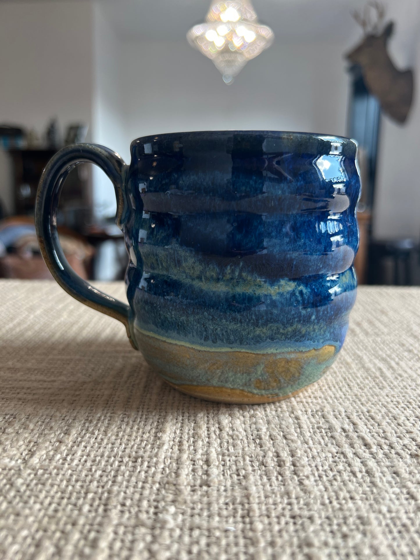 Deep Blue Mug Duo - Handmade by Ceramic Artist Natalie Zelman