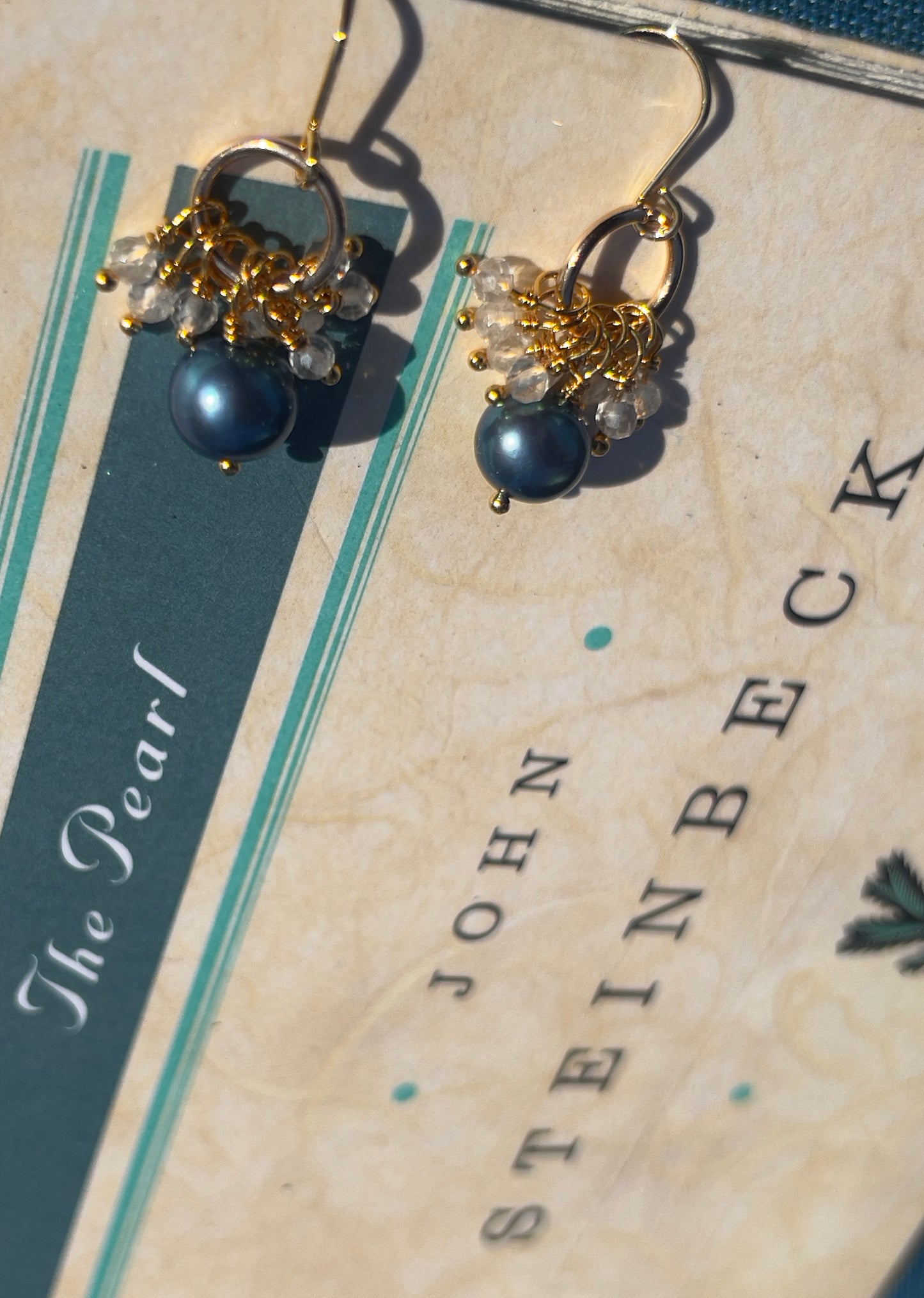 Deep Blue Pearl Earrings