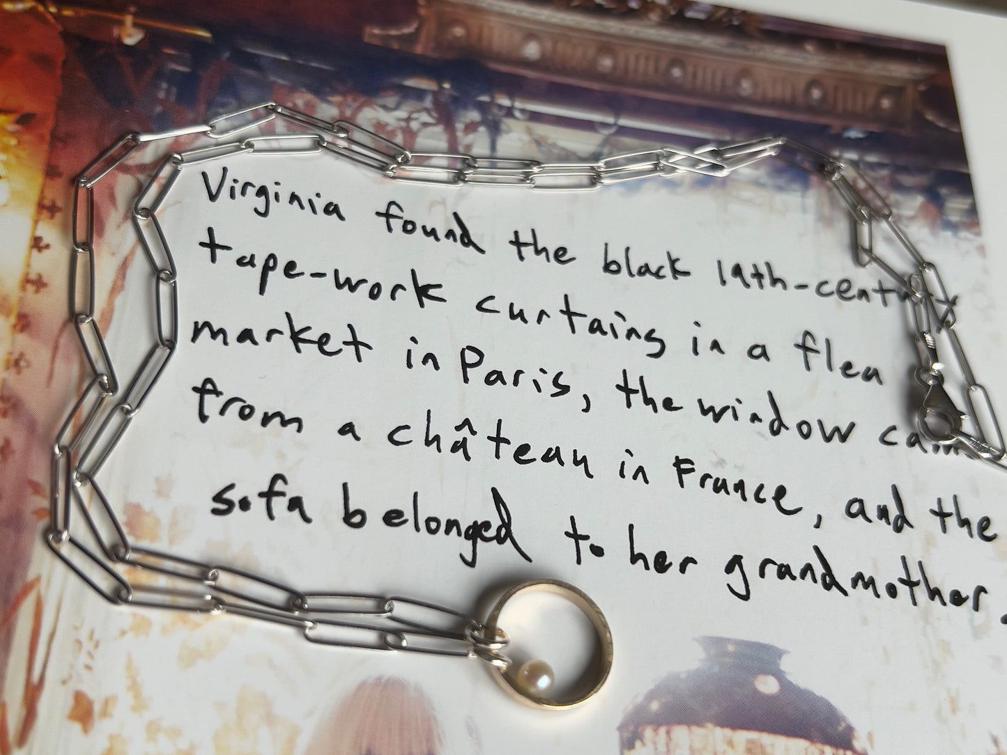 The Taylor - 14K Gold Ring & Pearl Pendant on Sterling Silver Chain Necklace